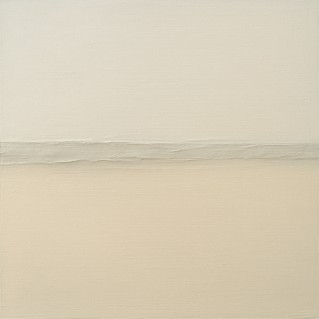 Minimalist White Horizon Band No. 7 - Modern Fine Art Oil Painting - View 1