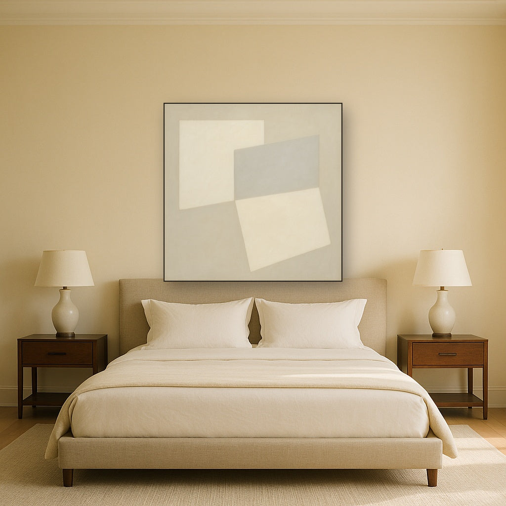 Architectural Stucco Geometry No. 3 - Modern Fine Art Oil Painting - View 3