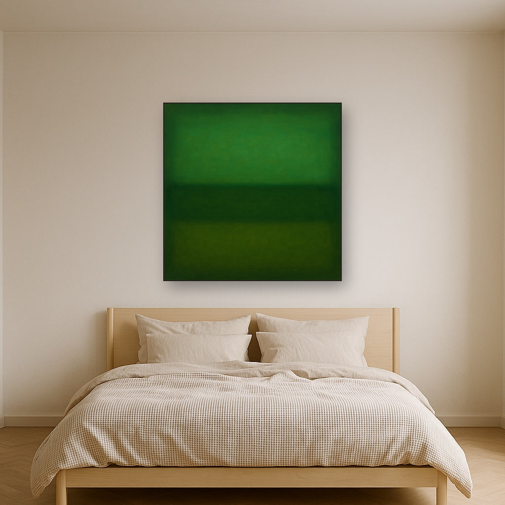 Forest Emerald & Deep Moss Contemplative Field No. 2 Oil Painting - View 3