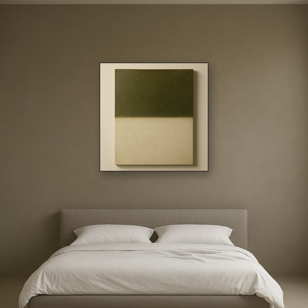 Sage Olive & Alabaster Balance No. 3 - Modern Fine Art Oil Painting - View 3