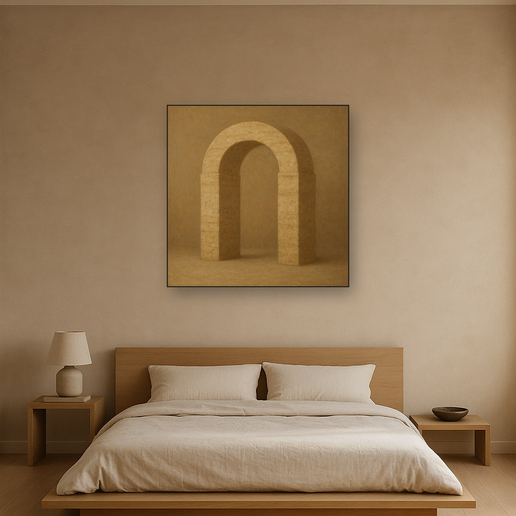 Travertine Stone Arch & Earth Tones No. 24 Oil Painting - View 3