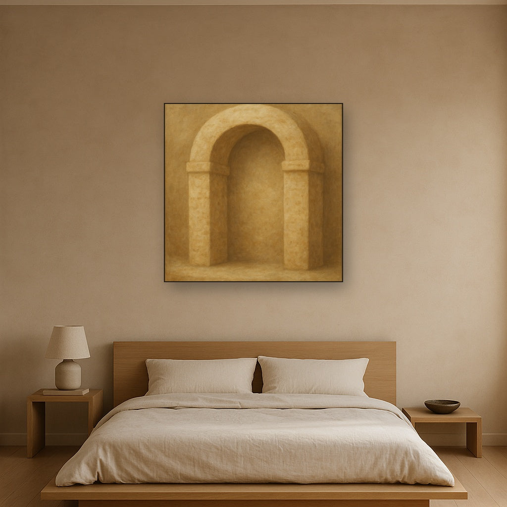 Travertine Stone Arch & Earth Tones No. 18 Oil Painting - View 3