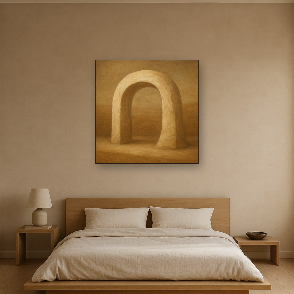 Travertine Stone Arch & Earth Tones No. 17 Oil Painting - View 3
