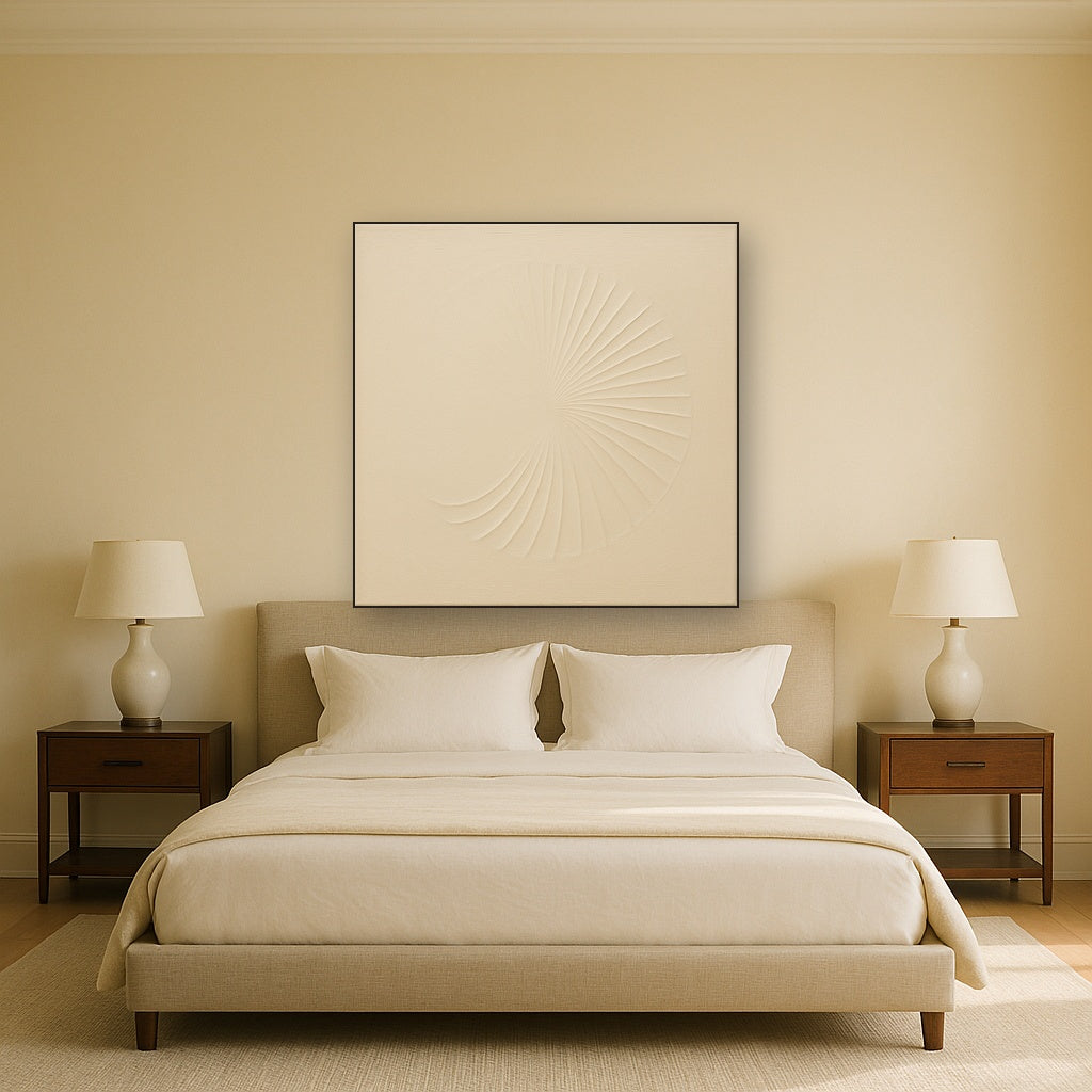 Radial Sunburst Plaster Ridge No. 5 - Modern Fine Art Oil Painting - View 3