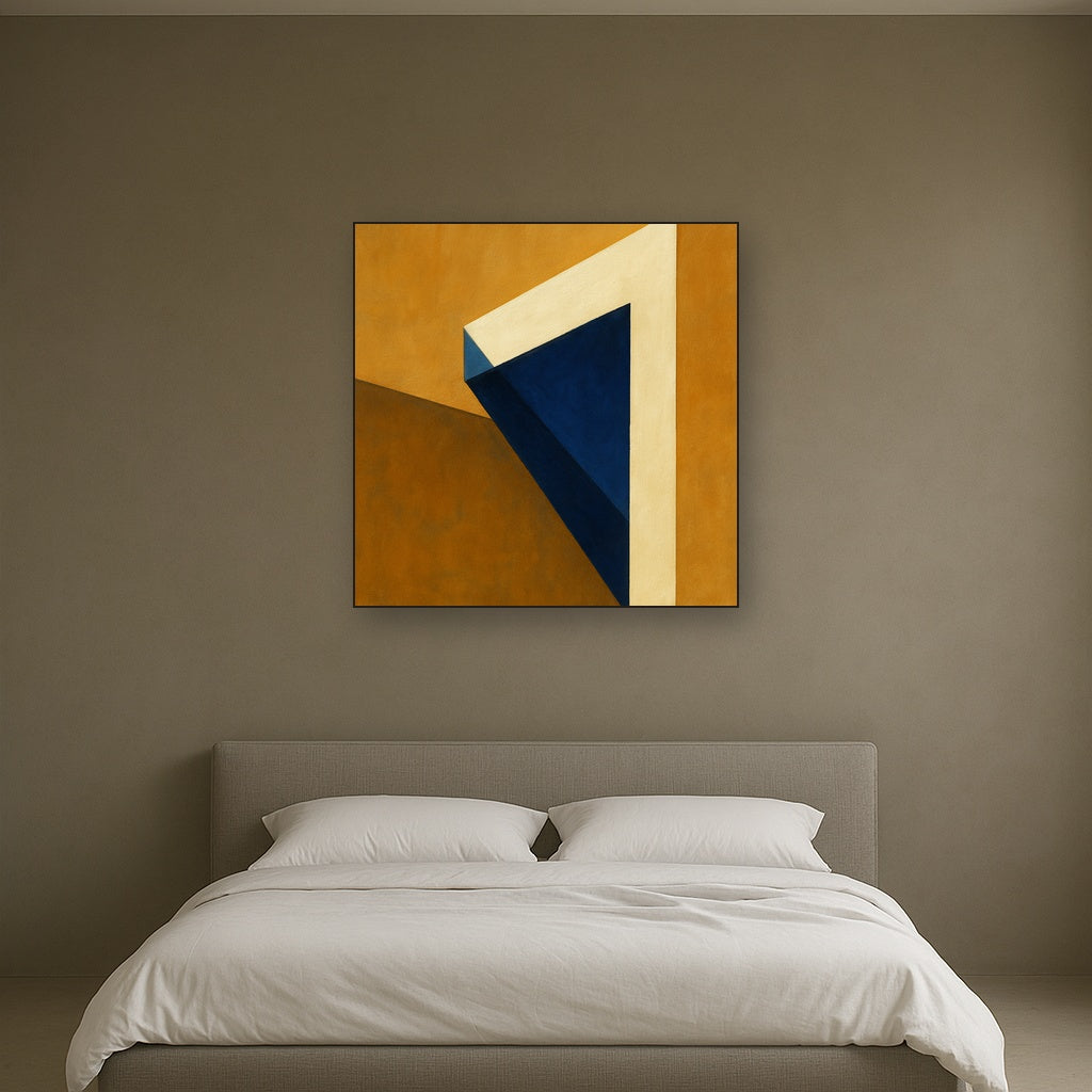 Sun & Shadow Architectural Facade Geometry No. 9 Fine Art Oil Painting - View 3