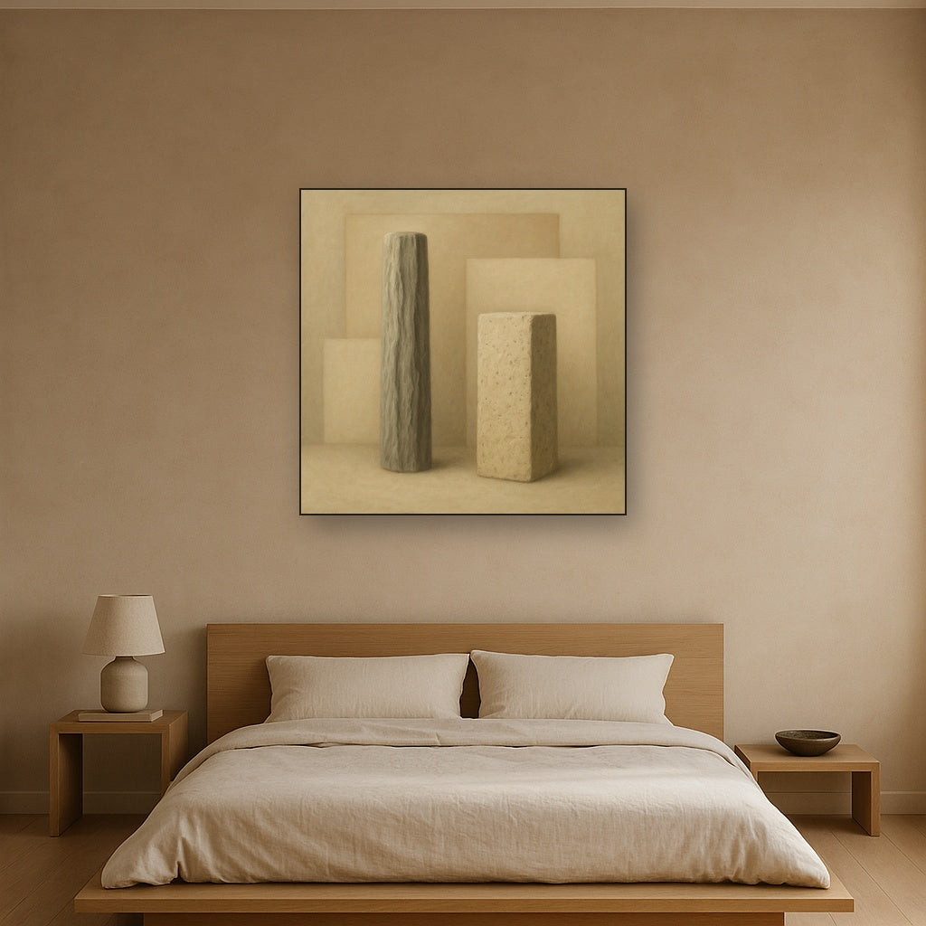 Driftwood Grey & Weathered Stone Monolith No. 20 Oil Painting - View 3