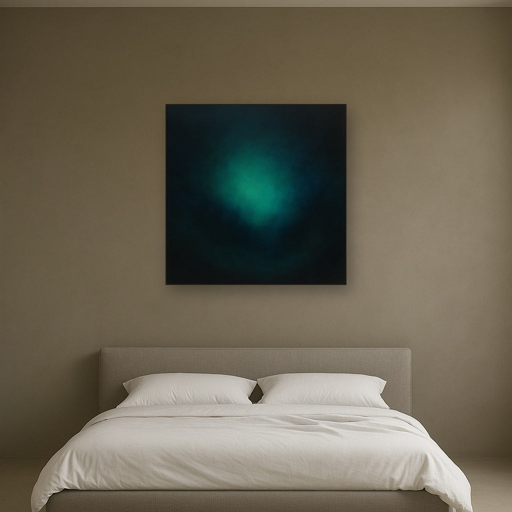 Emerald & Midnight Sapphire Sfumato Immersion Oil Painting - View 3