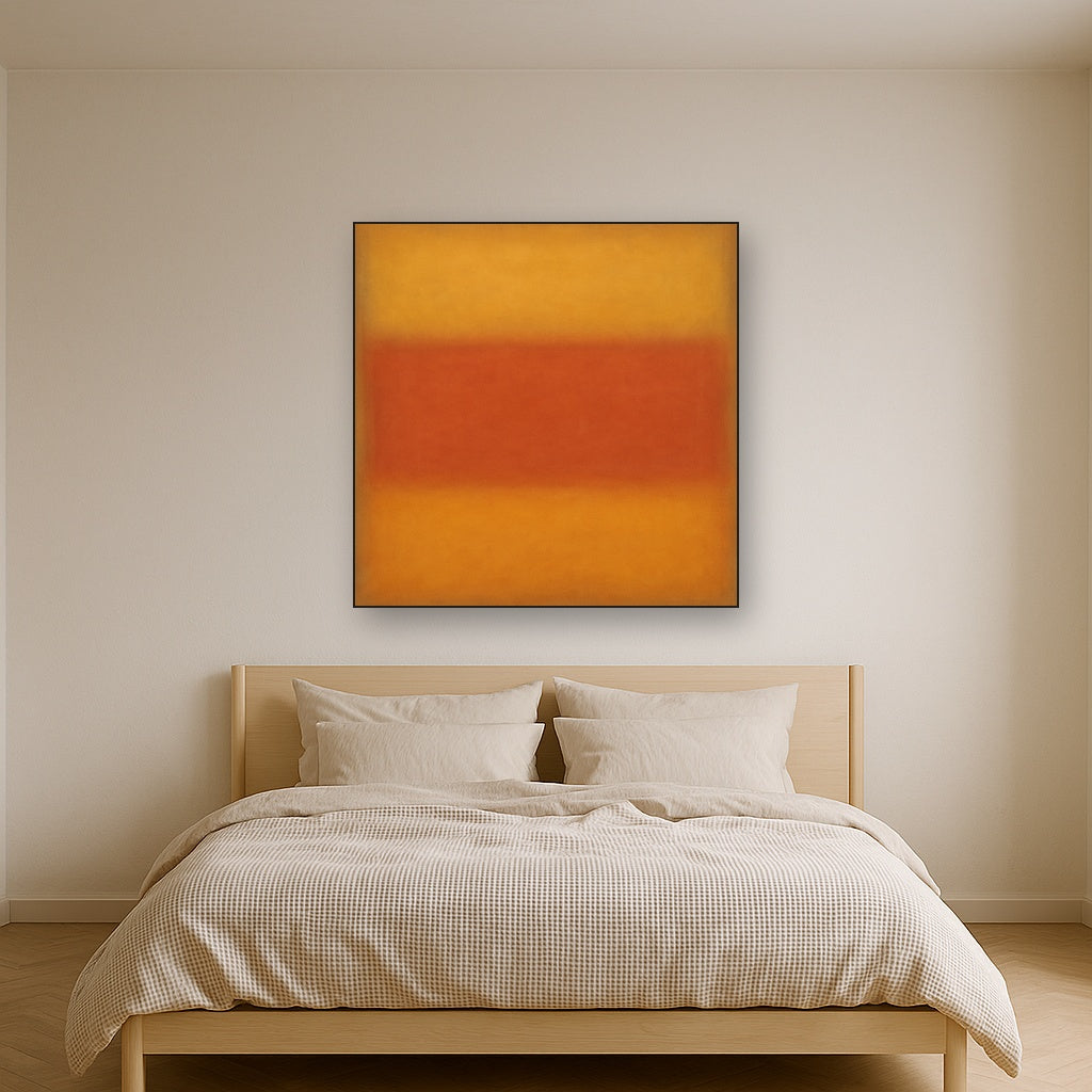 Luminous Ochre & Terracotta Horizon Color Field No. 23 Oil Painting - View 3