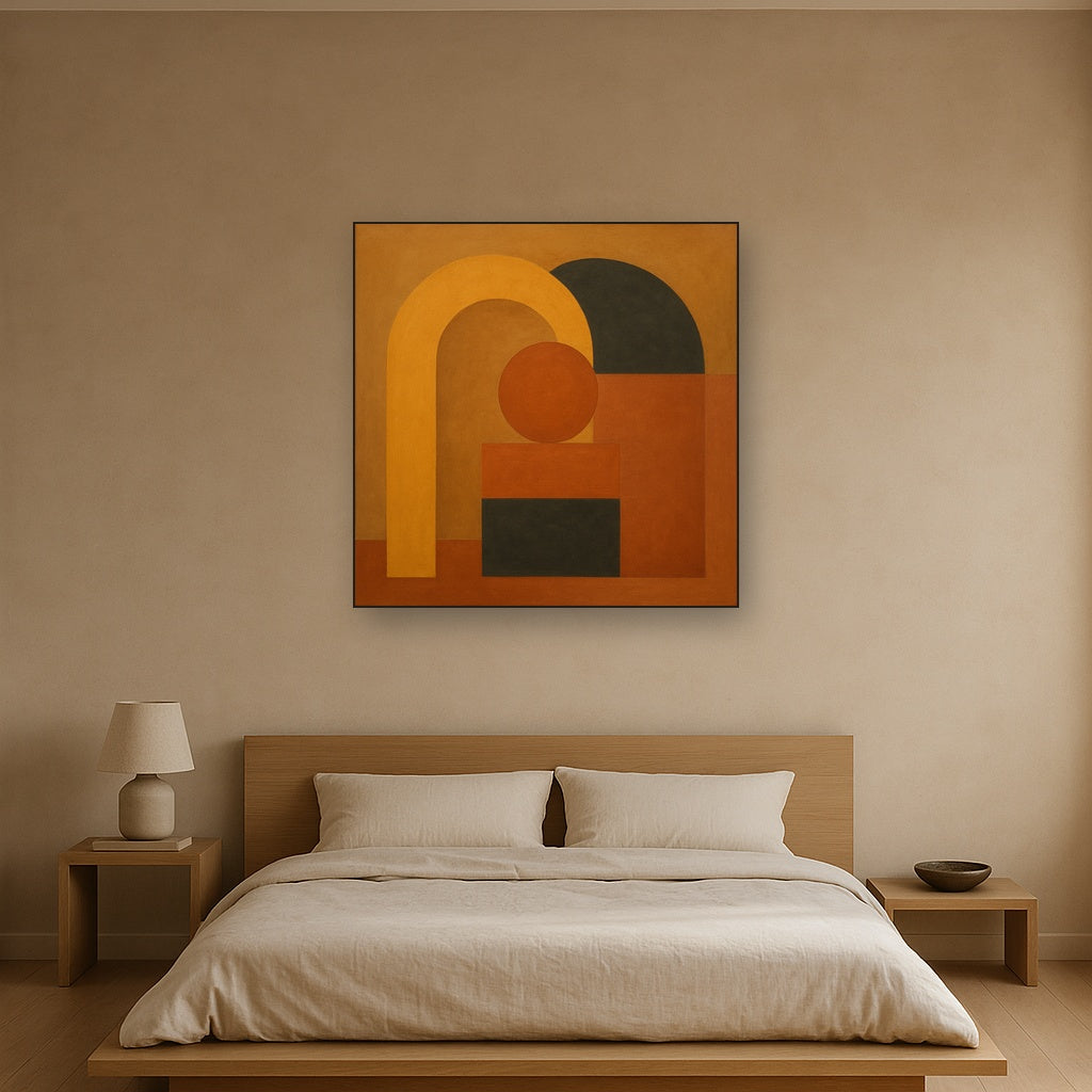 Arch & Circle Equilibrium in Warm Earth Tones No. 23 Oil Painting - View 3