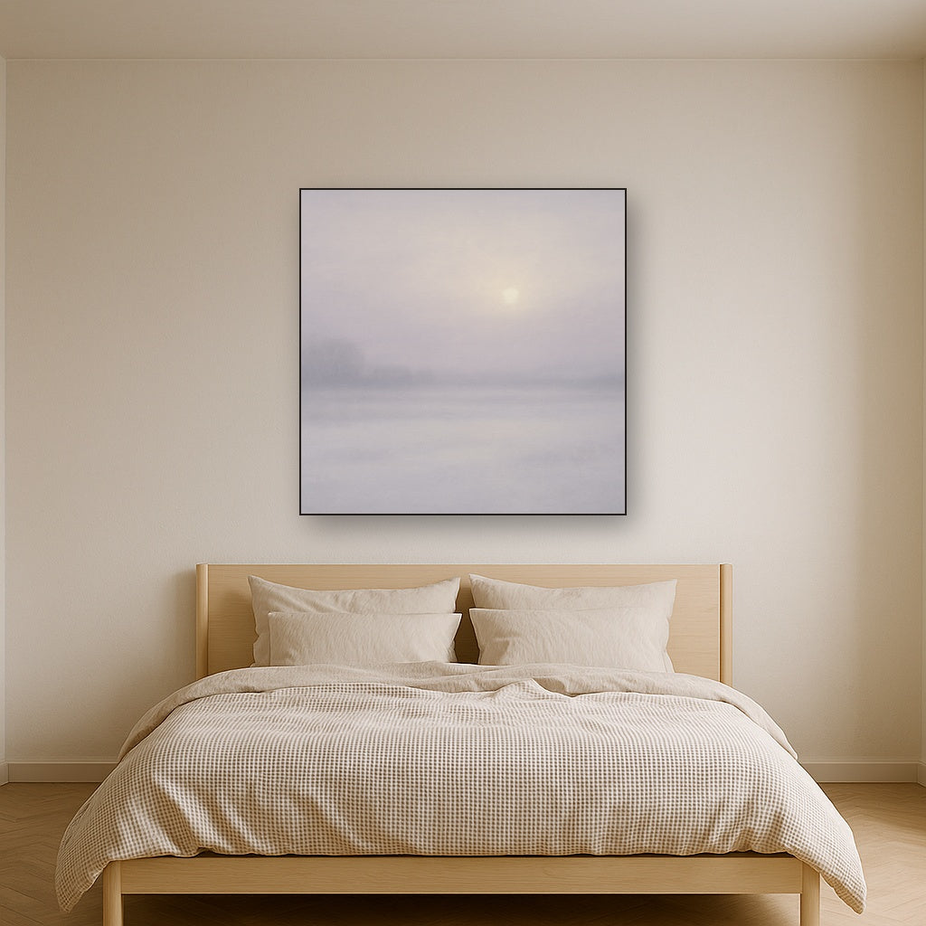 Winter Dawn Frost & Pale Silver Light No. 17 Oil Painting - View 3