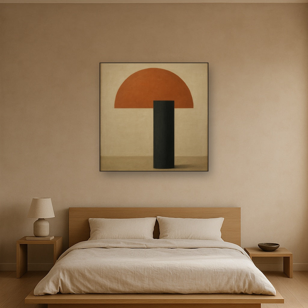 Semicircle Horizon & Minimalist Pillar No. 3 Oil Painting - View 3