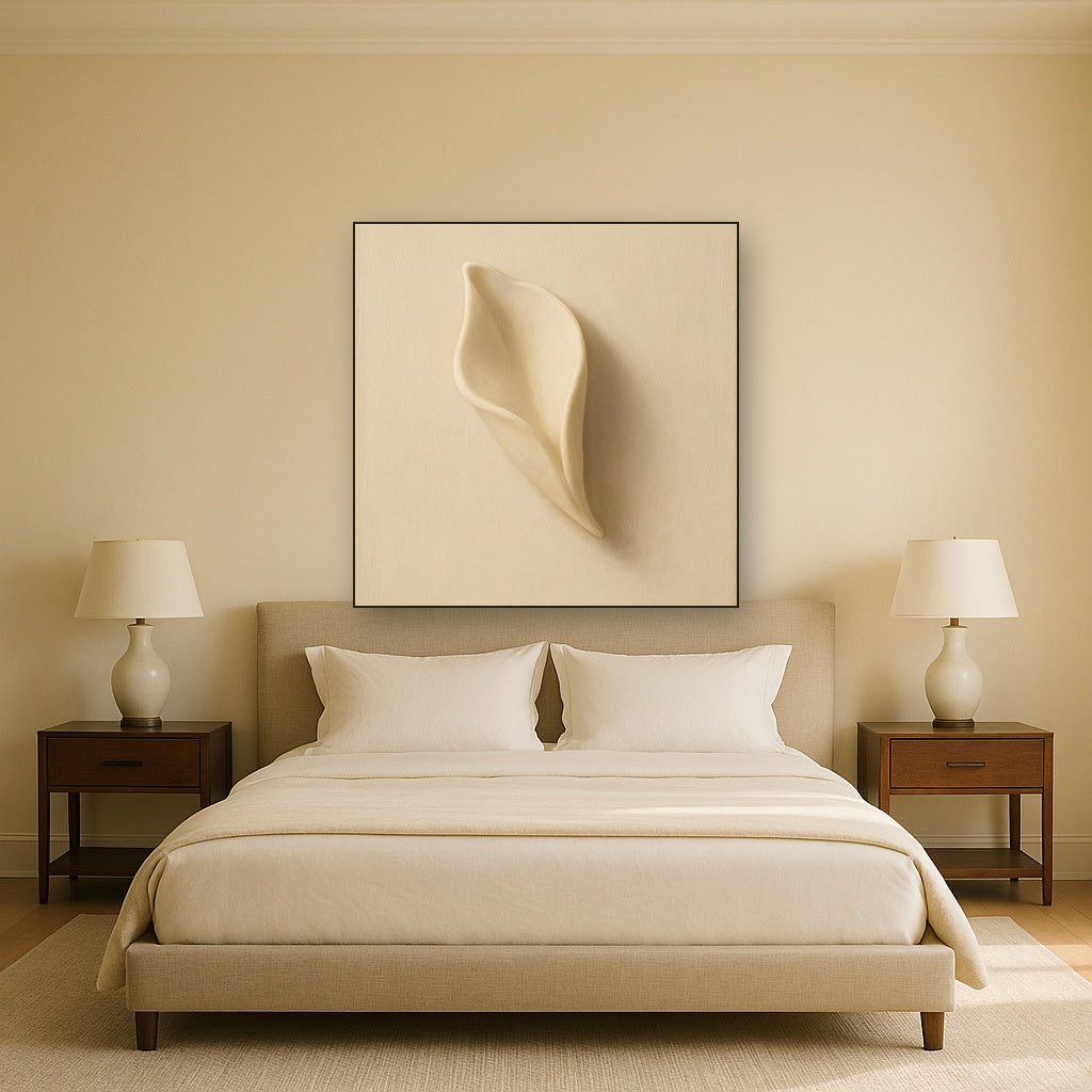 Sculpted Ivory Floral Contour No. 1 - Modern Fine Art Oil Painting - View 3