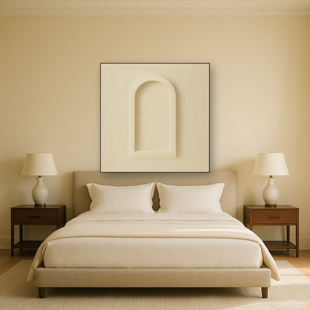 Textured Monolithic Plaster Arch No. 9 - Modern Fine Art Oil Painting - View 3