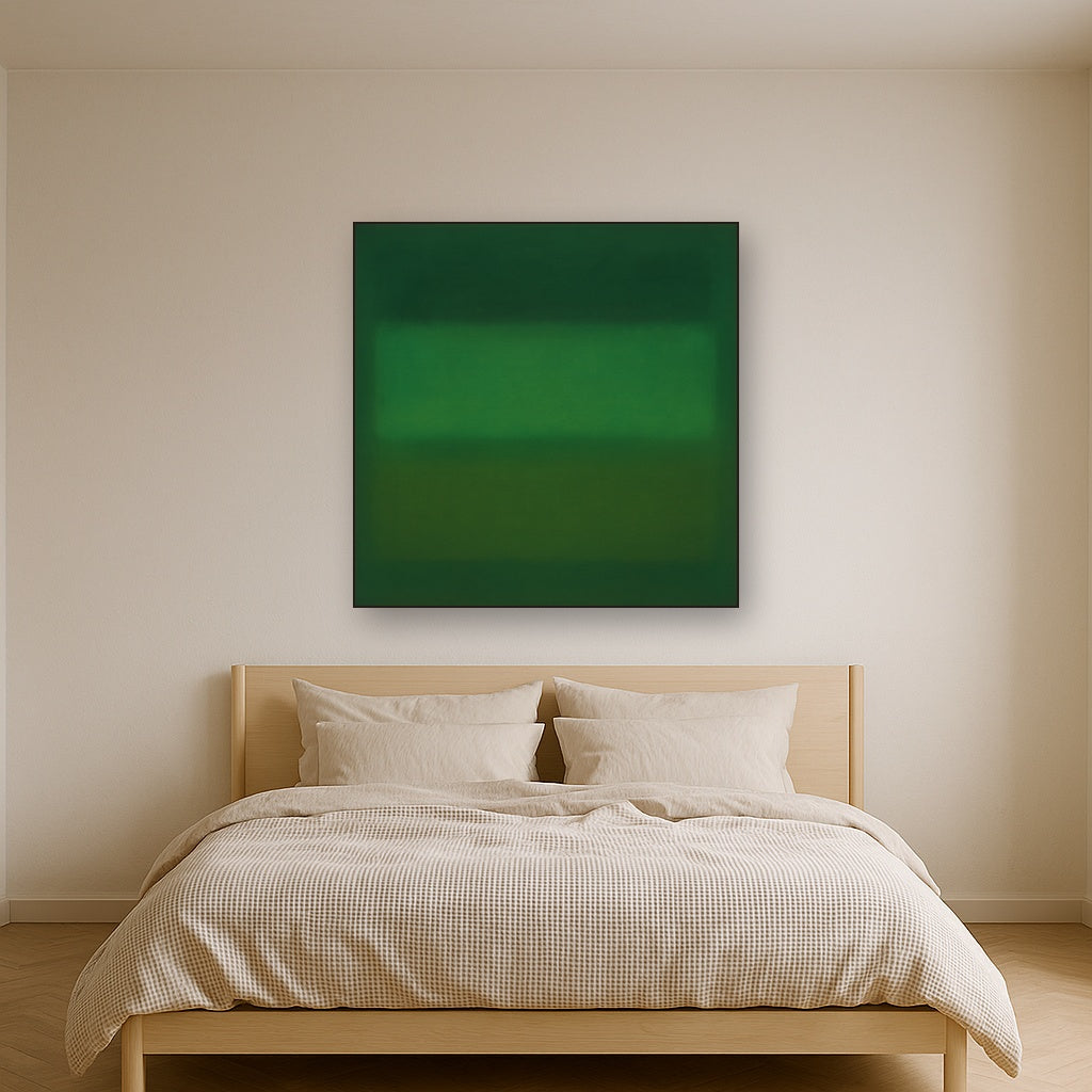 Forest Emerald & Deep Moss Contemplative Field No. 20 Oil Painting - View 3