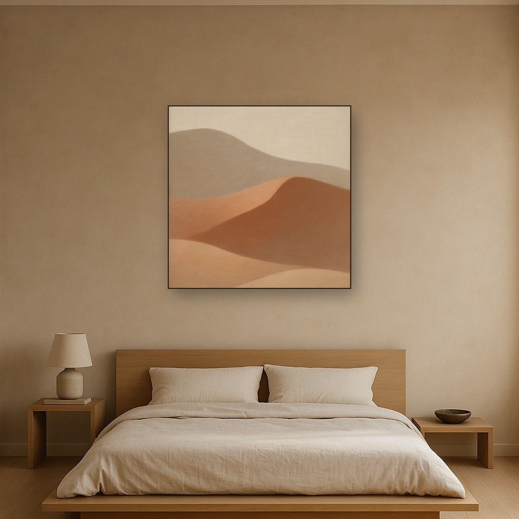 Muted Desert Dune Geometry No. 8 - Modern Fine Art Oil Painting - View 3