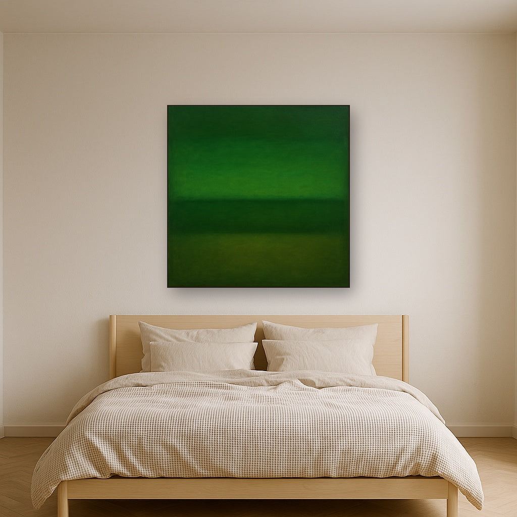 Forest Emerald & Deep Moss Contemplative Field No. 11 Oil Painting - View 3