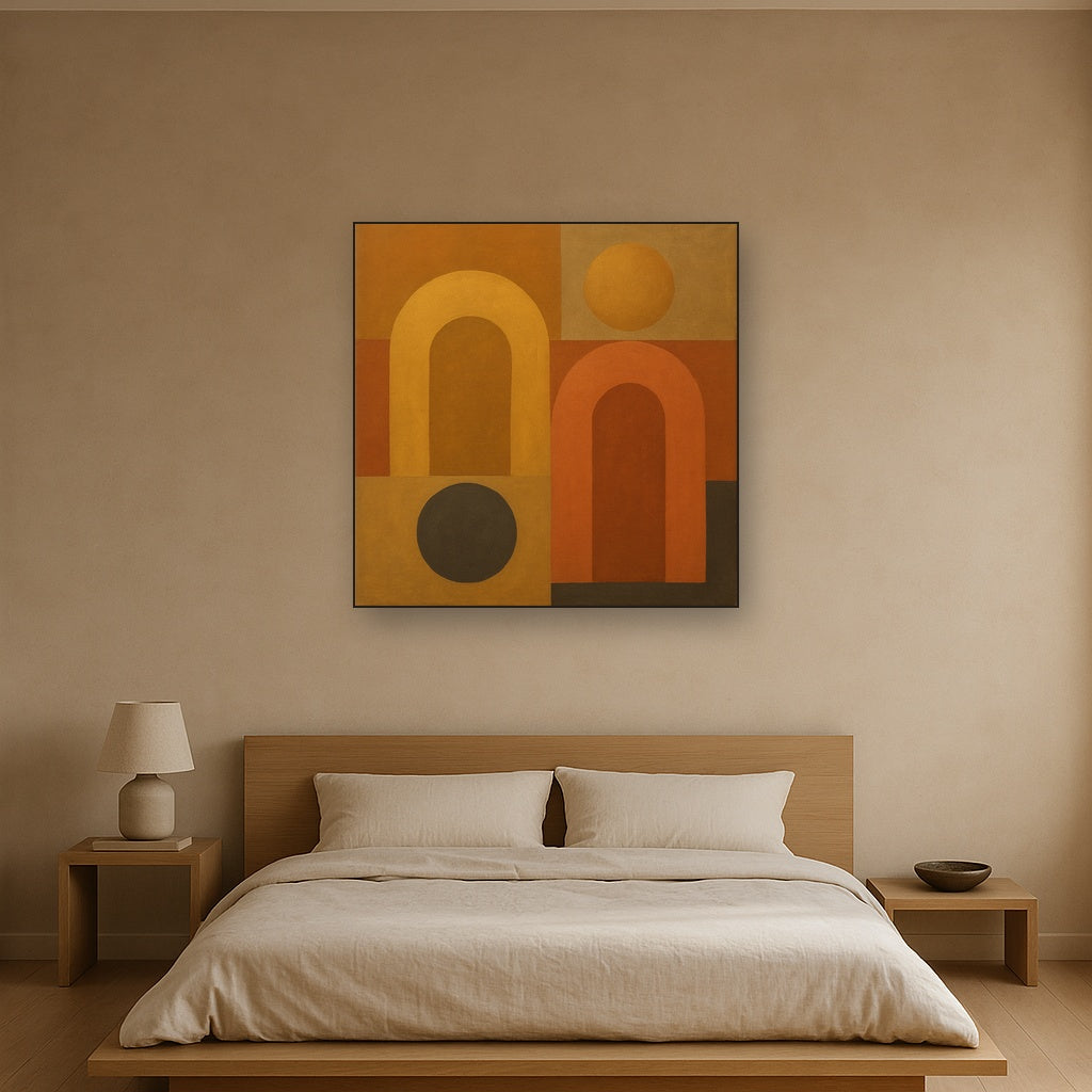 Arch & Circle Equilibrium in Warm Earth Tones No. 5 Oil Painting - View 3