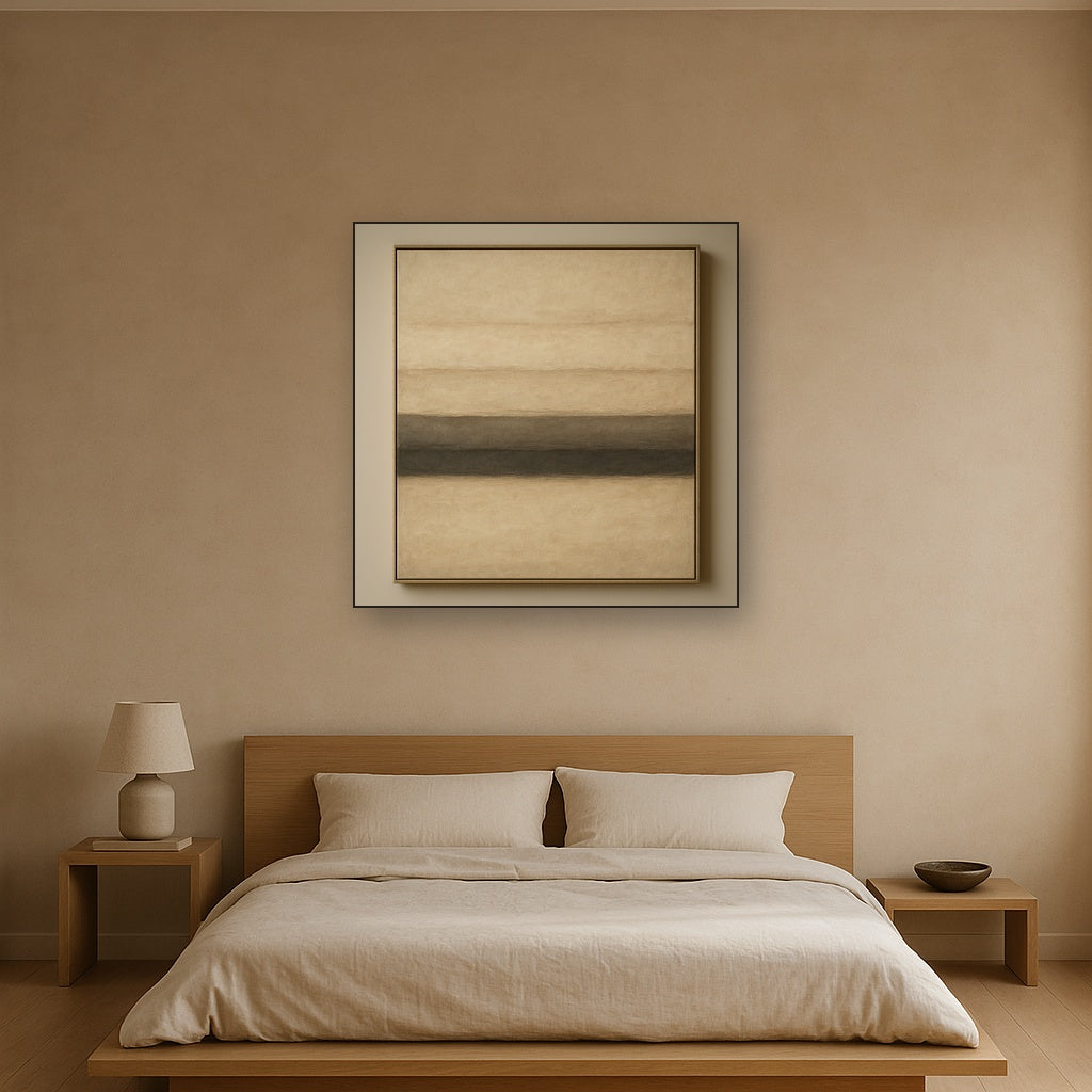 Raw Limestone Horizon & Washed Linen No. 21 Oil Painting - View 3