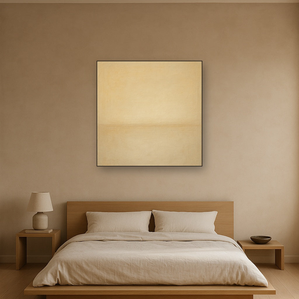 Earthy Raw Linen Texture Field No. 4 - Modern Fine Art Oil Painting - View 3