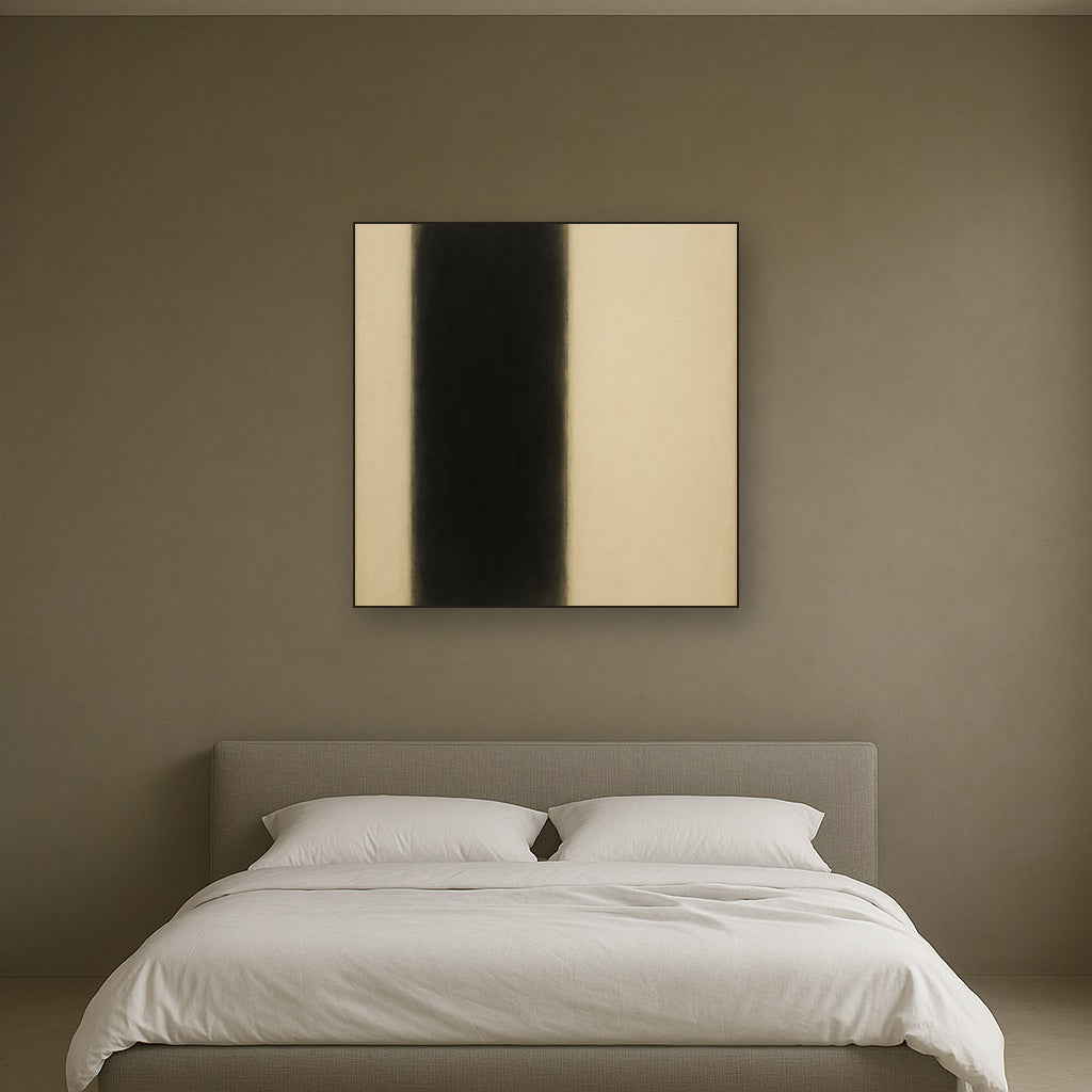 Deep Charcoal & Bone Monolith No. 1 - Modern Fine Art Oil Painting - View 3