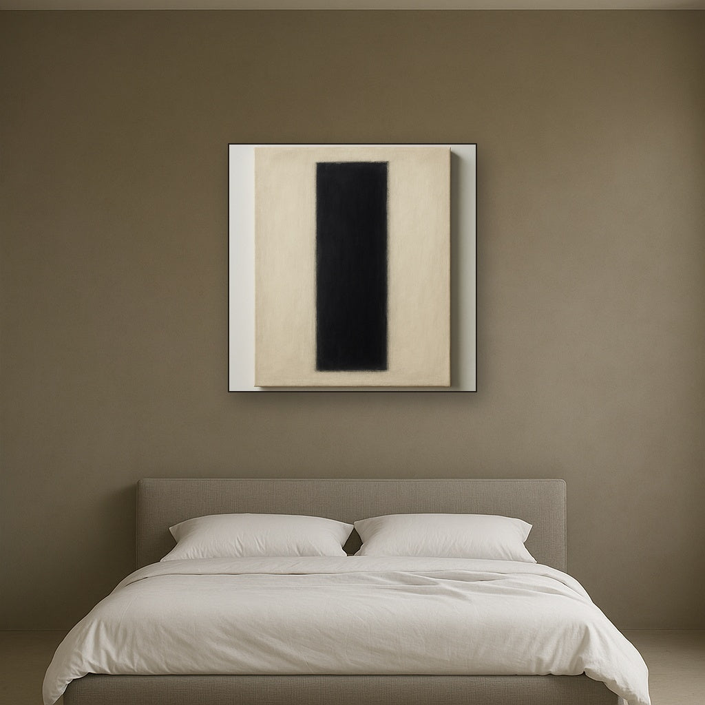 Deep Charcoal & Bone Monolith No. 1 - Modern Fine Art Oil Painting - View 3