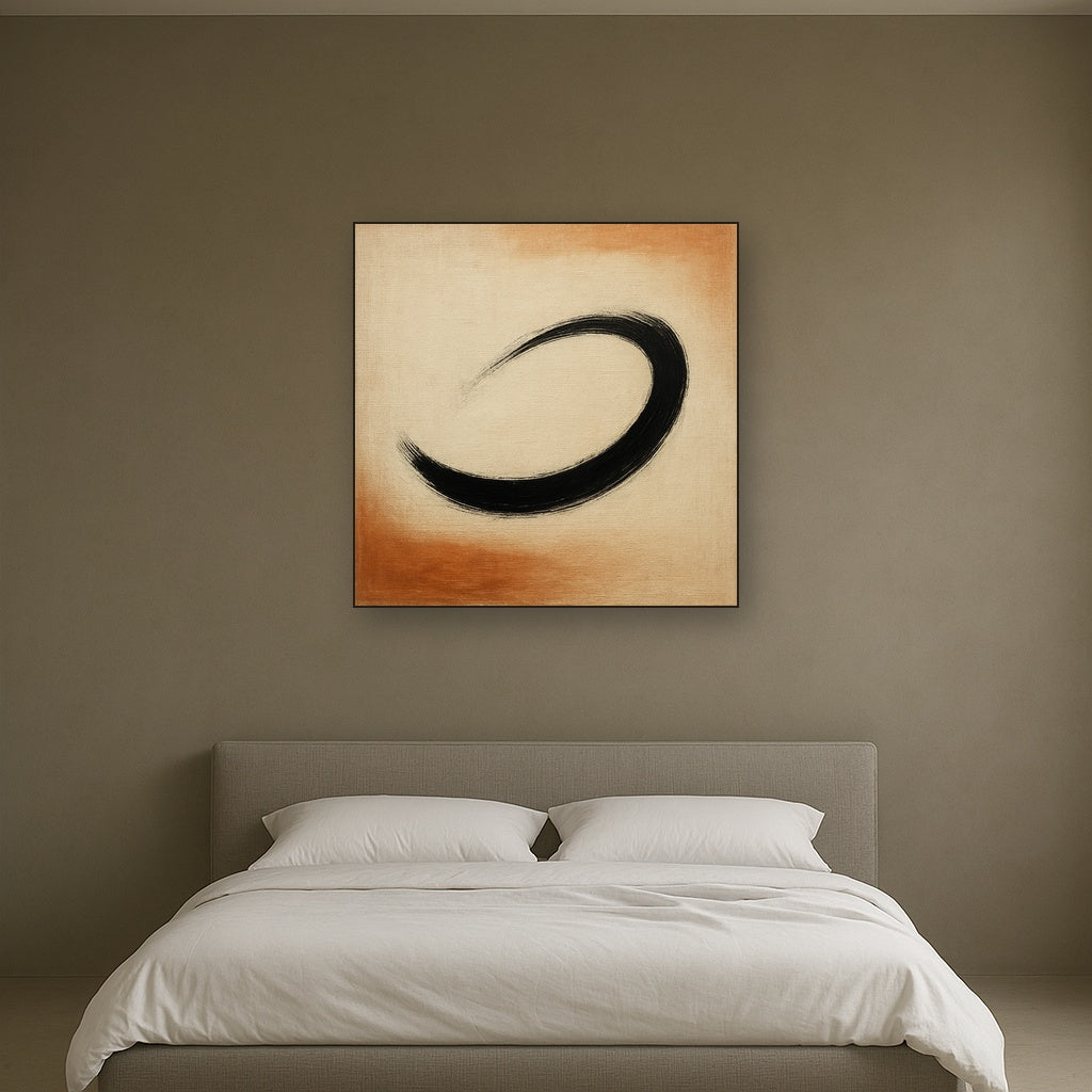 Monochrome Brushstroke Void No. 5 - Modern Fine Art Oil Painting - View 3