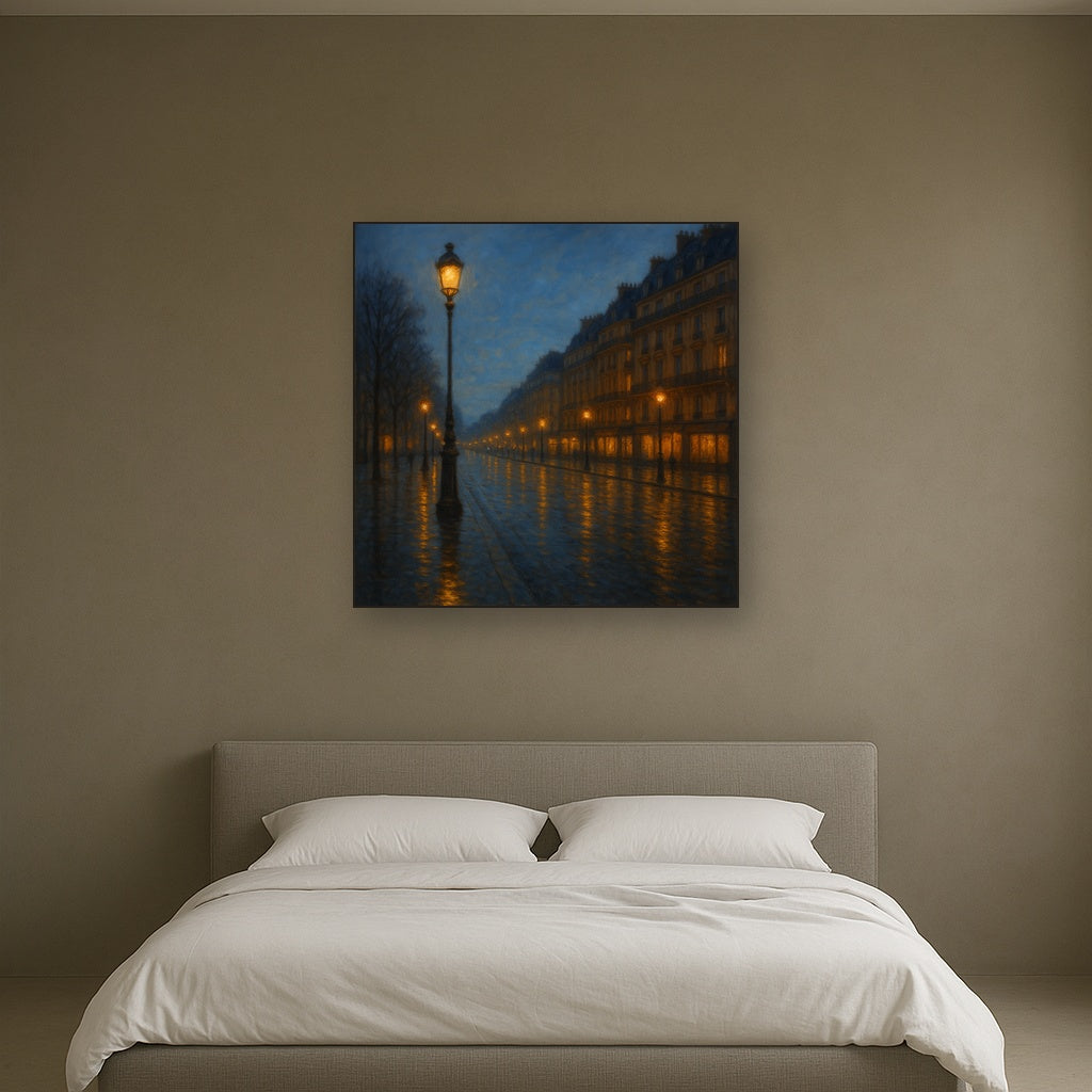 Rainy Parisian Boulevard at Twilight No. 18 Oil Painting - View 3