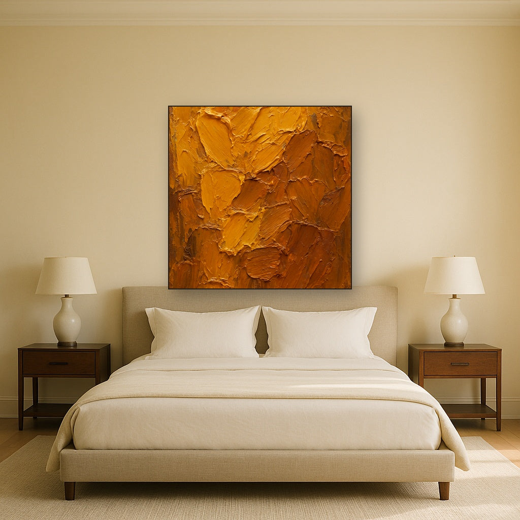 Layered Amber Earth Heavy Impasto Oil Painting - View 3