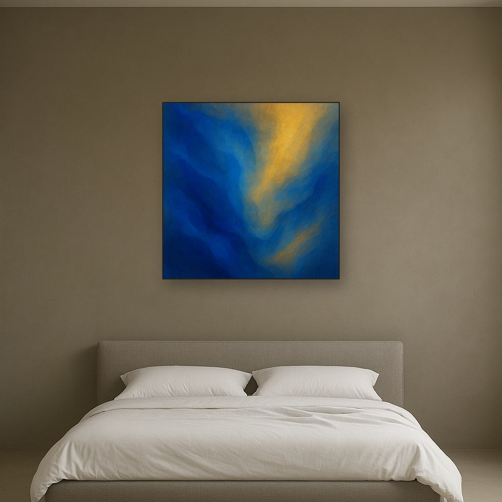 Lapis Lazuli & Golden Ochre Luminous Field No. 12 Oil Painting - View 3