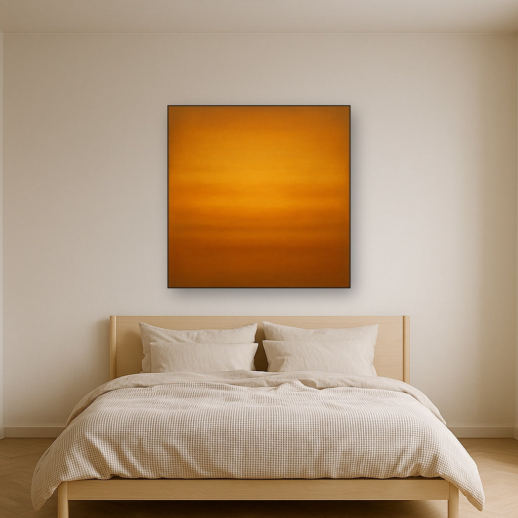 Warm Amber & Raw Sienna Sunset Meditation No. 6 Oil Painting - View 3