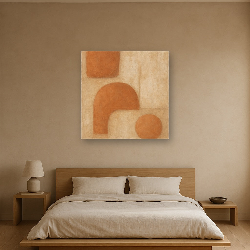 Earthy Terracotta & Weathered Plaster Wash No. 4 Oil Painting - View 3