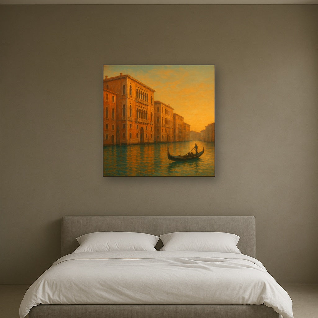 Venetian Canal Palaces at Golden Hour No. 4 Oil Painting - View 3