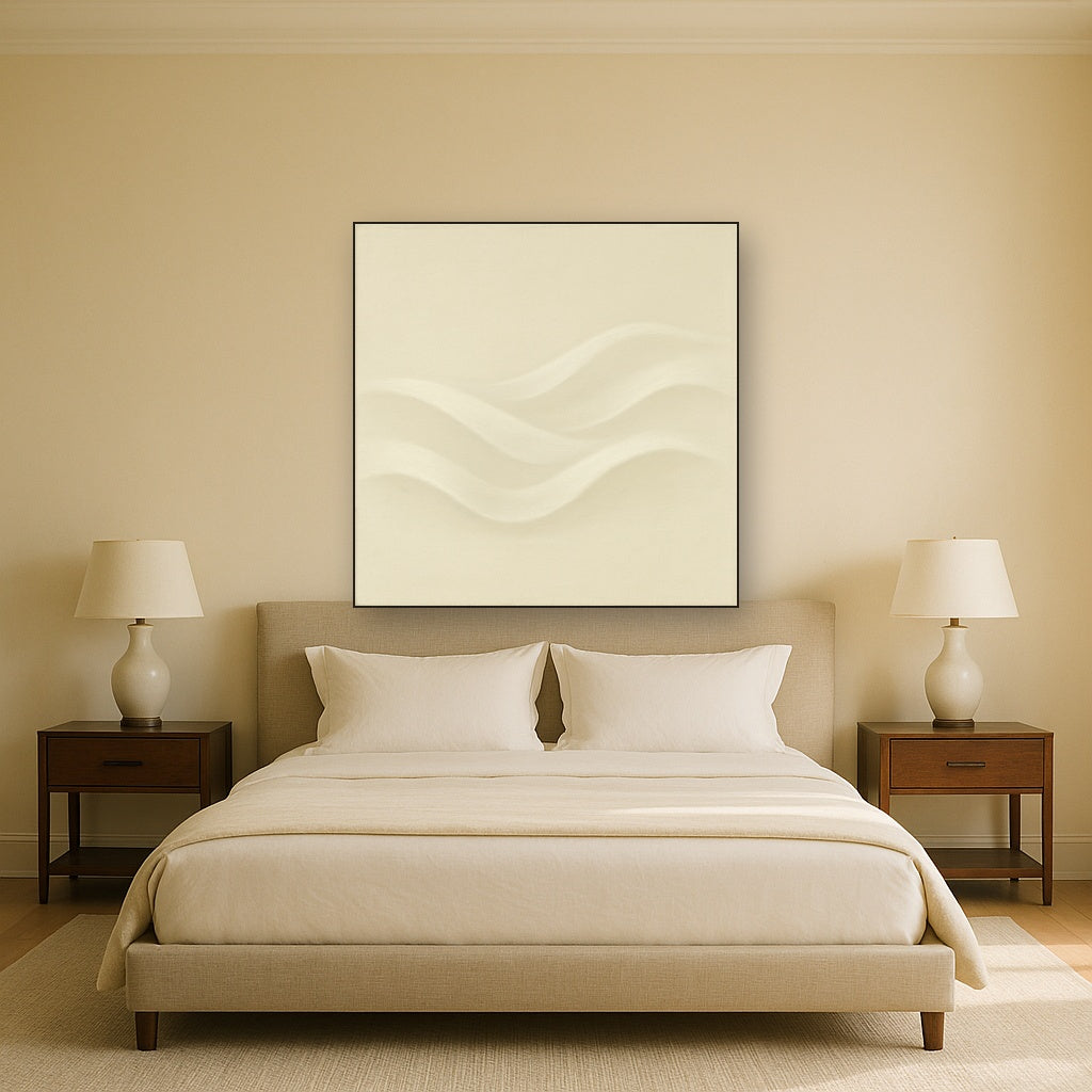 Monochrome Wave Relief No. 2 - Modern Fine Art Oil Painting - View 3