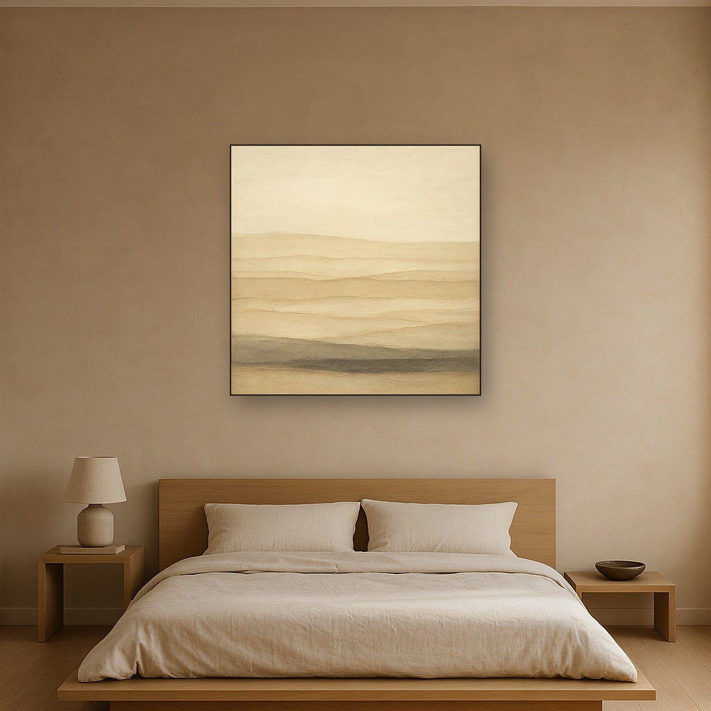 Raw Limestone Horizon & Washed Linen No. 6 Oil Painting - View 3