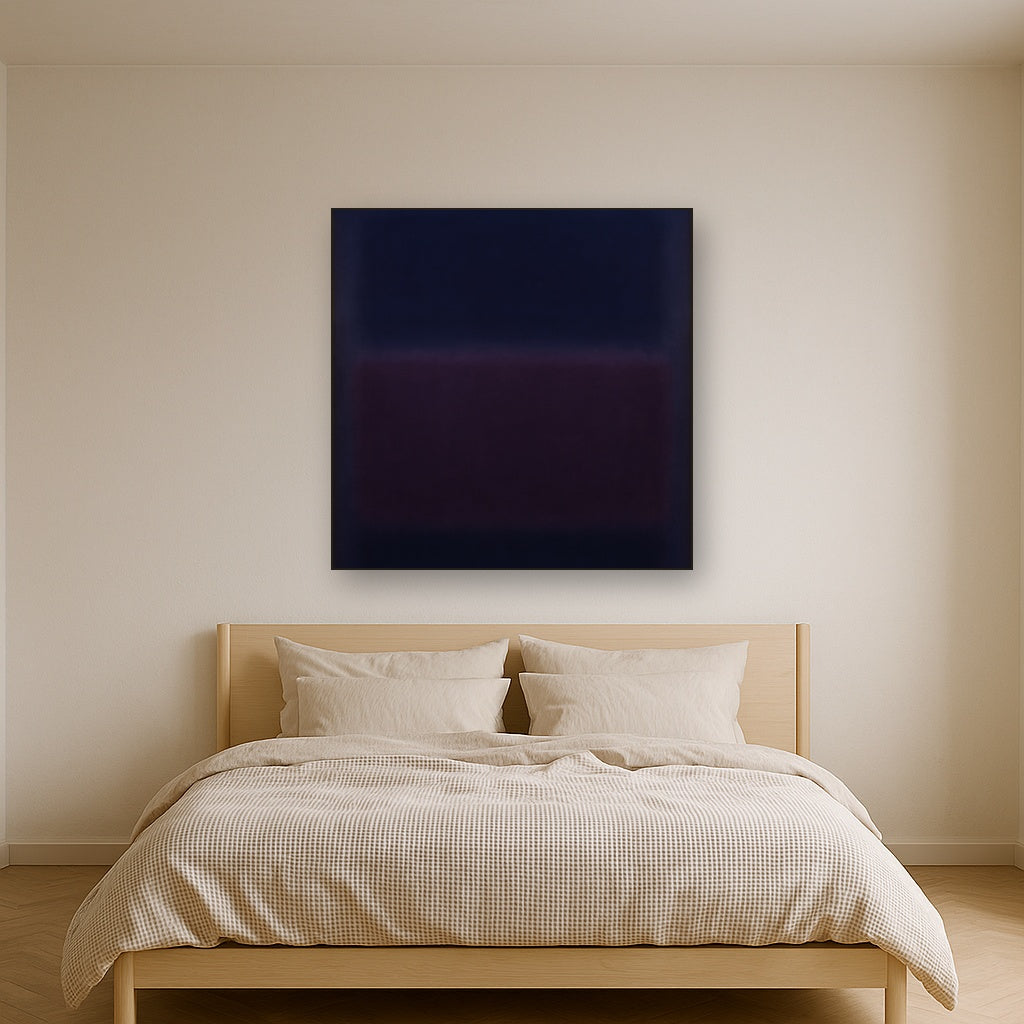 Deep Indigo & Midnight Plum Ambient Field Oil Painting - View 3