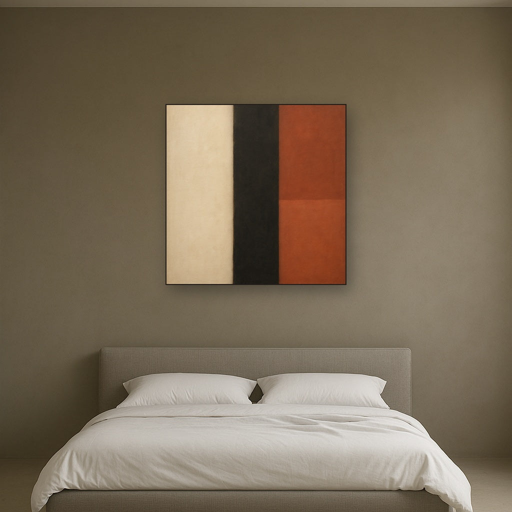 Deep Charcoal & Bone Monolith No. 1 - Modern Fine Art Oil Painting - View 3