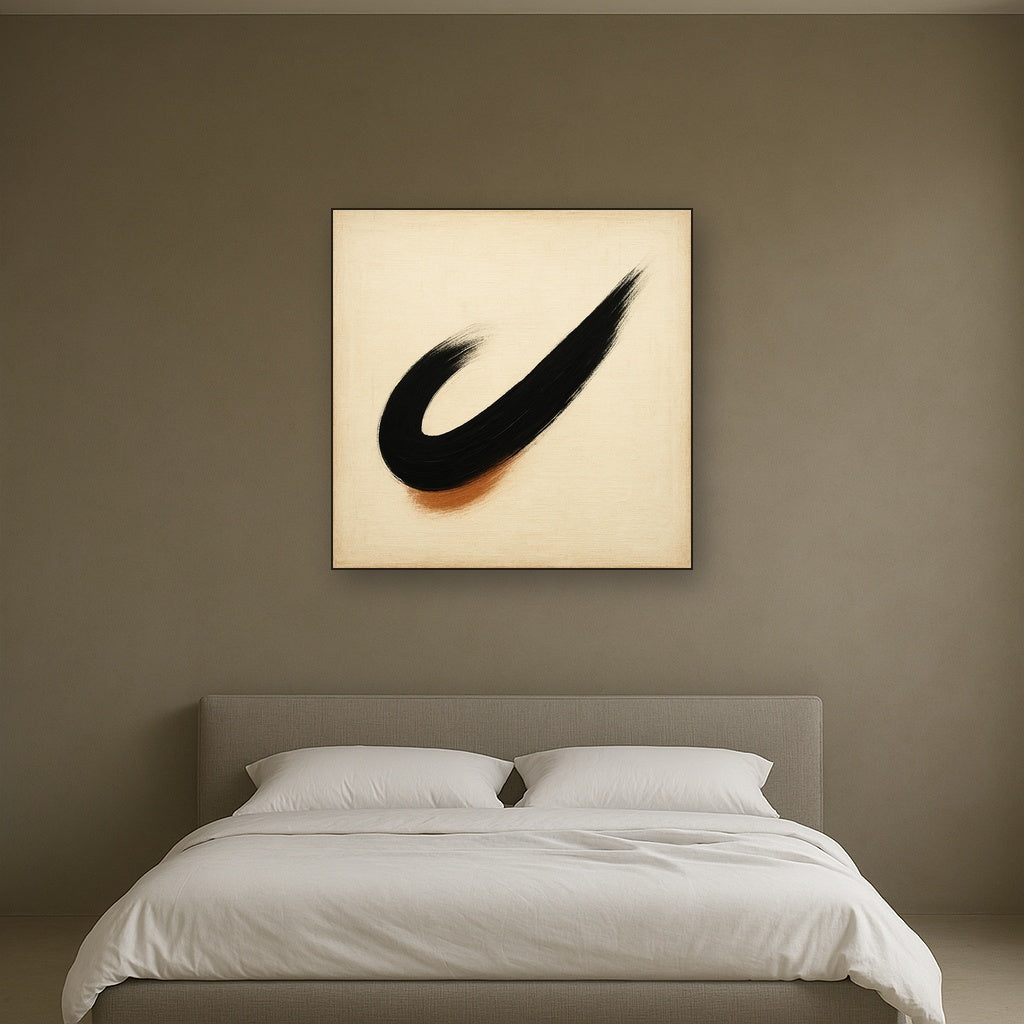Monochrome Brushstroke Void No. 5 - Modern Fine Art Oil Painting - View 3