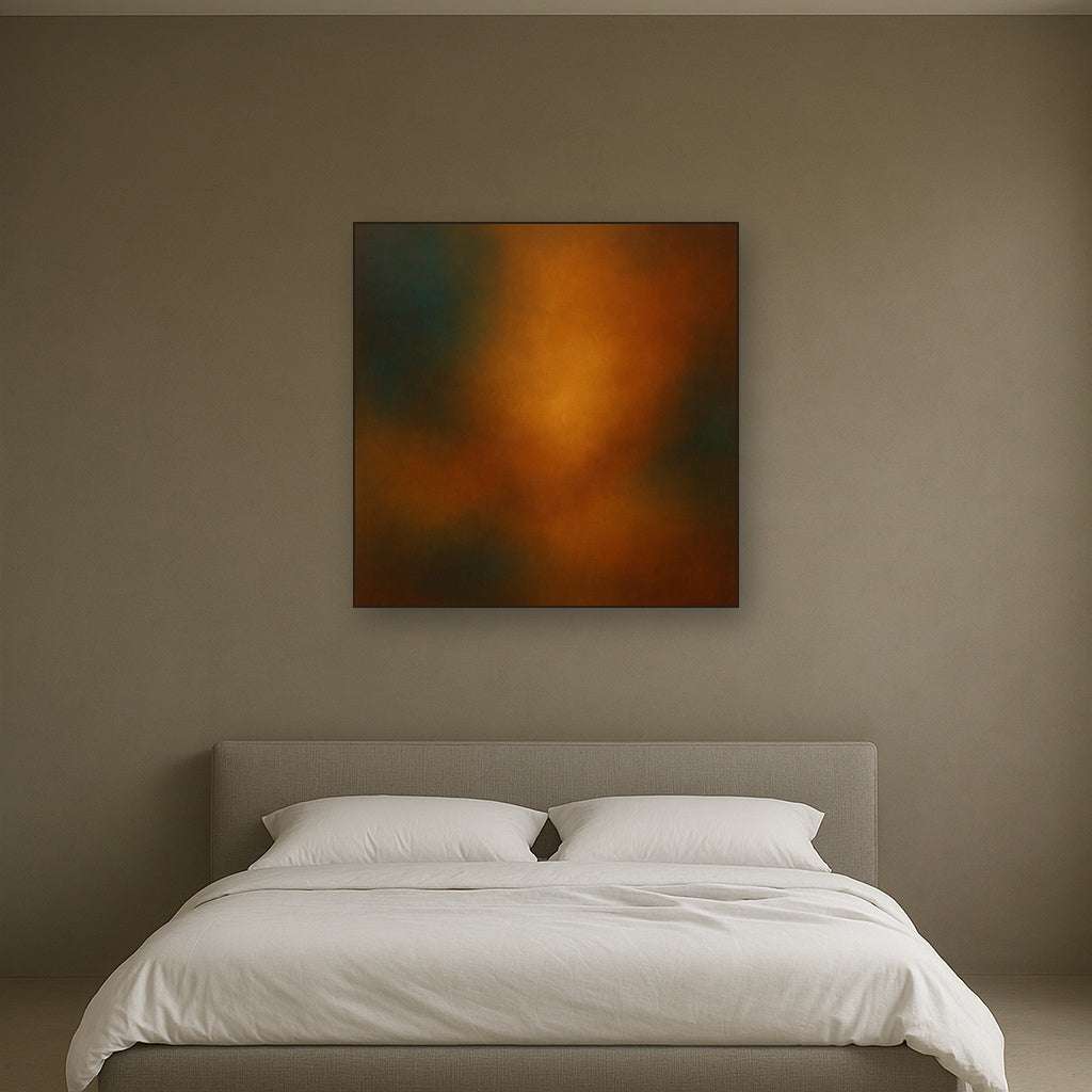 Deep Topaz & Spiced Terracotta Glow Oil Painting - View 3