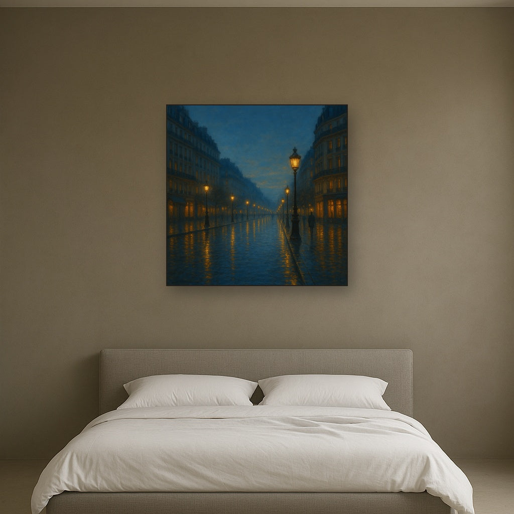 Rainy Parisian Boulevard at Twilight No. 22 Oil Painting - View 3