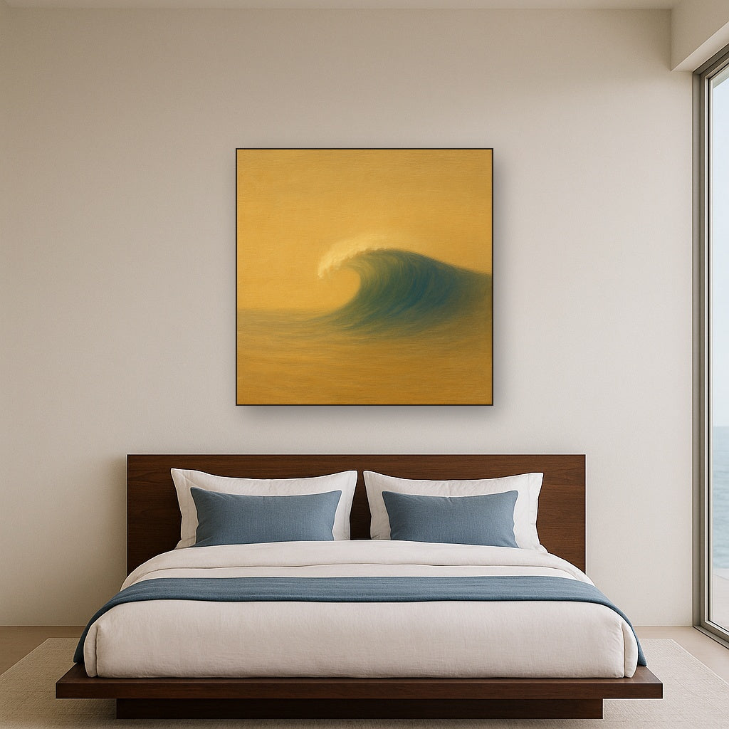Single Wave Crest in Morning Light No. 4 - Modern Fine Art Oil Painting - View 3