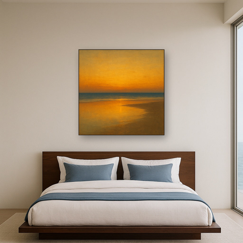 Golden Hour Surf Reflection No. 8 - Modern Fine Art Oil Painting - View 3