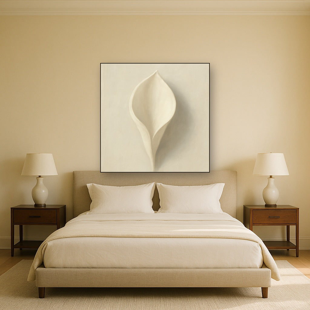 Sculpted Ivory Floral Contour No. 1 - Modern Fine Art Oil Painting - View 3