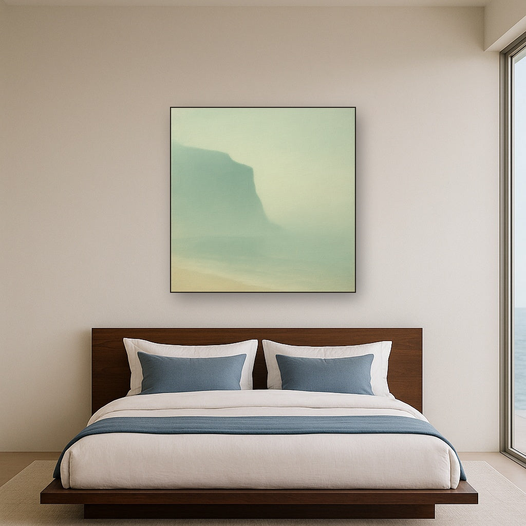 Solitary Headland in Fog No. 9 - Modern Fine Art Oil Painting - View 3