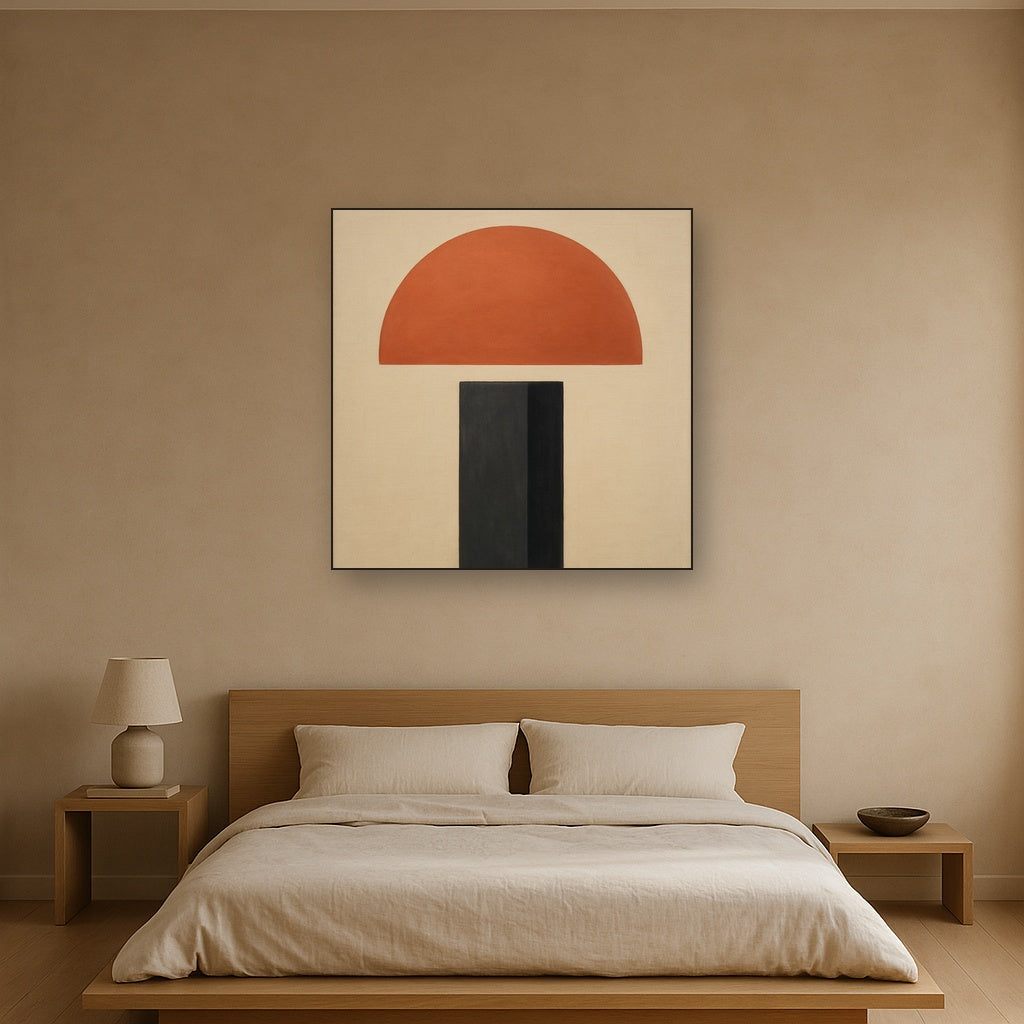 Semicircle Horizon & Minimalist Pillar No. 15 Oil Painting - View 3