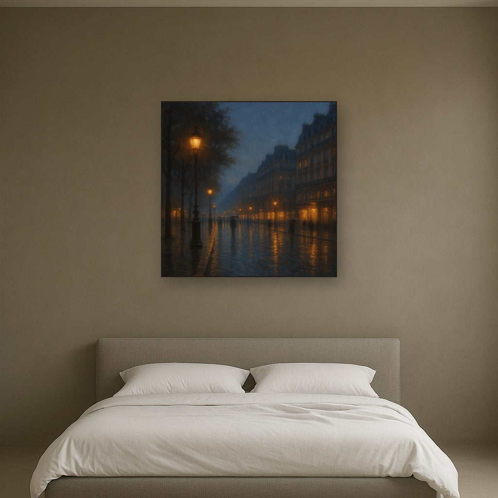 Rainy Parisian Boulevard at Twilight No. 20 Oil Painting - View 3