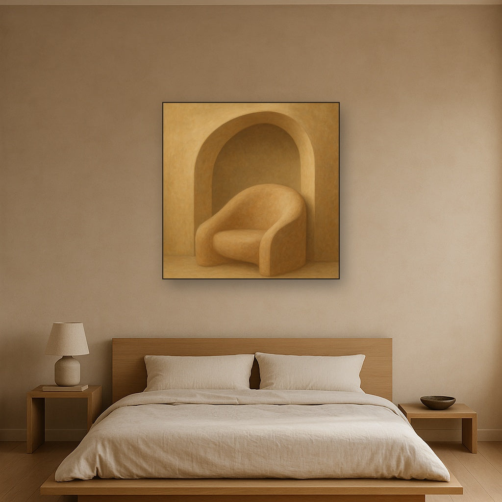 Soft Architectural Curve in Desert Bone No. 4 Oil Painting - View 3