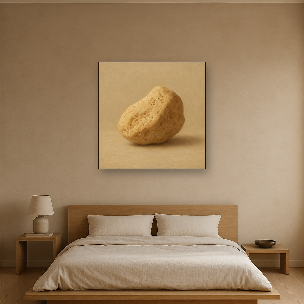 Zen Stone & Warm Grey Void No. 5 - Modern Fine Art Oil Painting - View 3