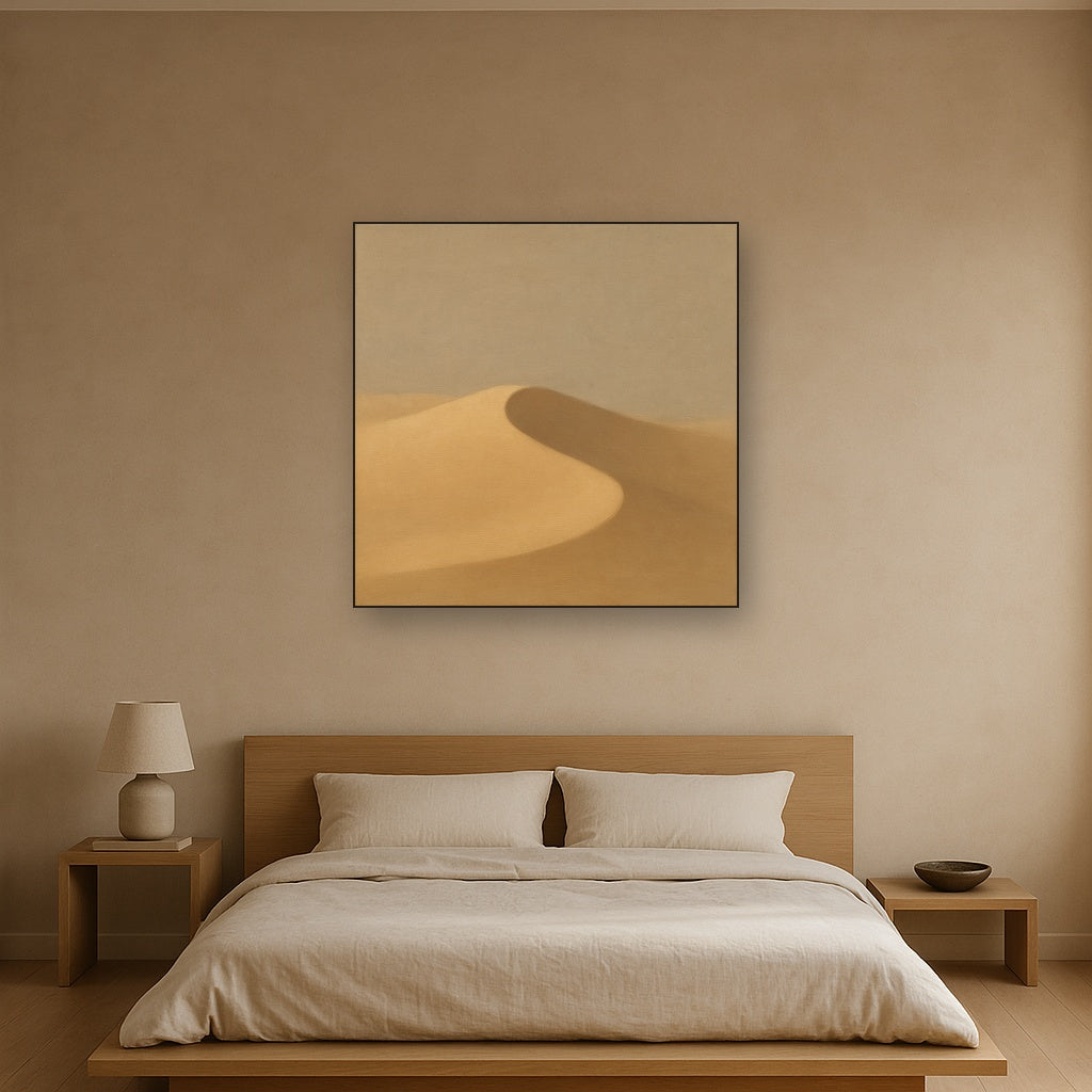 Muted Desert Dune Geometry No. 8 - Modern Fine Art Oil Painting - View 3