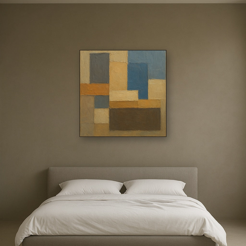 Architectonic Color Block Modern Abstract Oil Painting - View 3