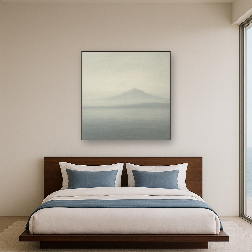 Misty Fjord & Low Clouds No. 7 - Modern Fine Art Oil Painting - View 3